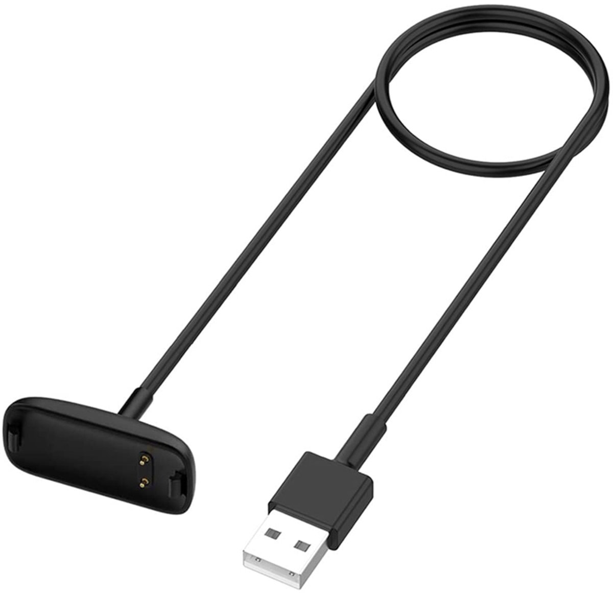 Oplader – USB Oplaadkabel – Geschikt voor Fitbit Inspire 3 – Smartwatch Oplaadkabel – 1 Meter – Zwart