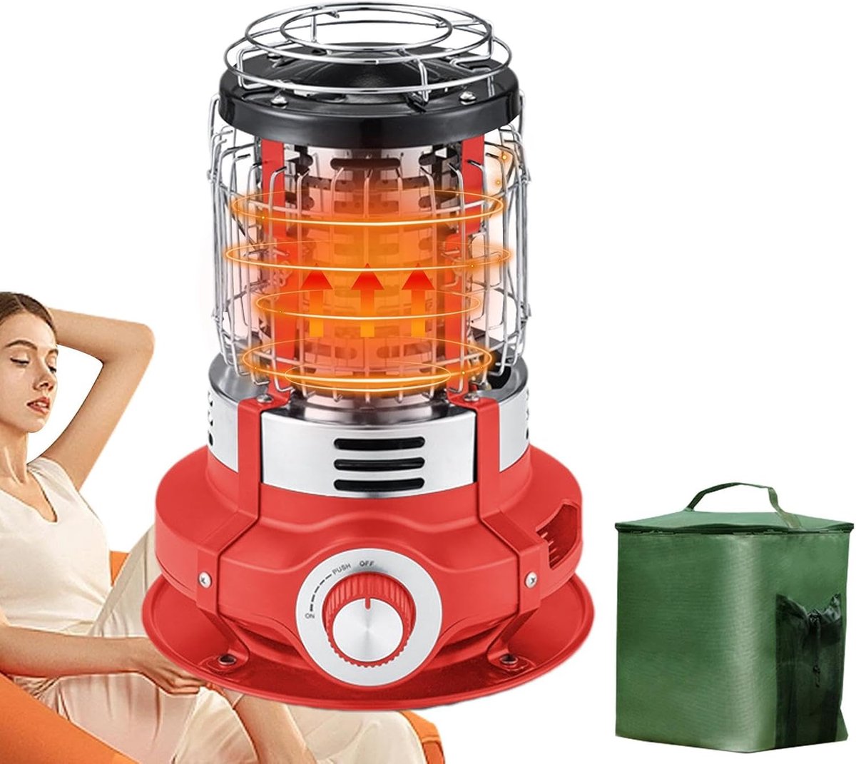 Terrasverwarmer - Buitenverwarming - Comfortabele Avonden - Snelle Warmteafgifte - 5-10 m² - Rood