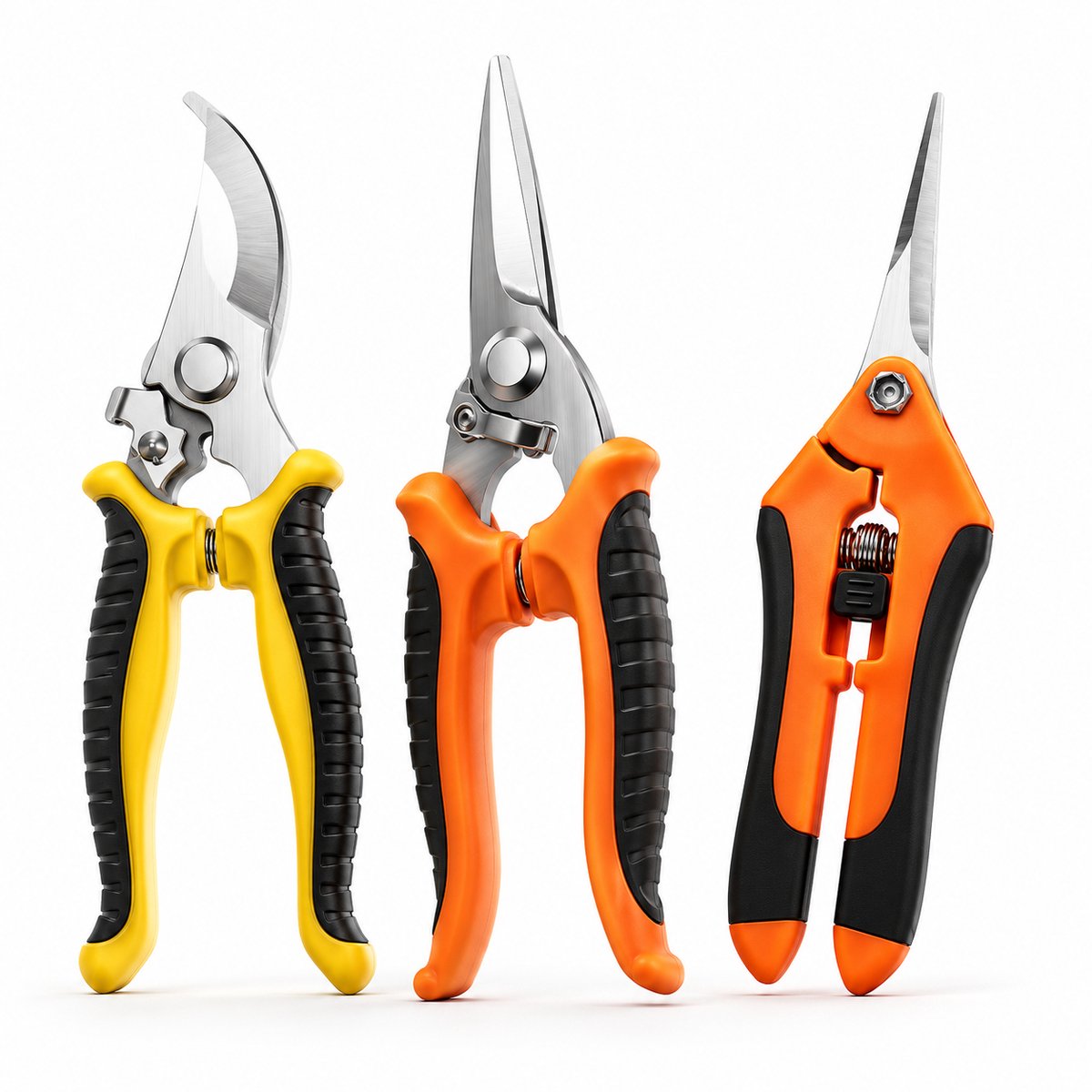 BOTC Snoeischaar - Set van 3 stuks - Tuingereedschap - Professionele Tuinschaar - Oranje