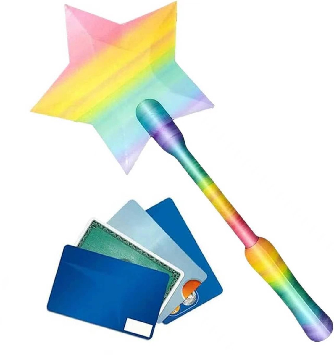 Dailygoods- Creditcardhouder met verborgen sleuf - 3D Geprinte Kaart - Betalingsstaaf - Regenboogkleuren - 35,6 x 9,5 x 2,5 cm - Modern ontwerp - Kaarthouder