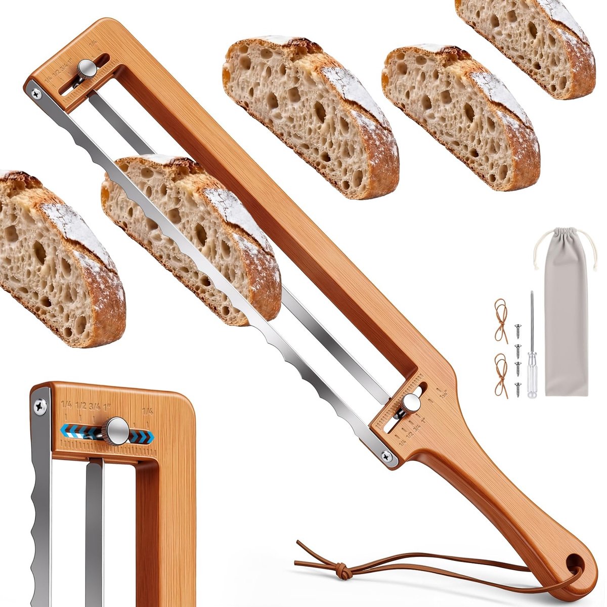 Dailygoods- Broodmes Professioneel - Roestvrij Staal - Gekarteld - Keukenmes - Snijmes - Schokbestendig - Antislip Handvat