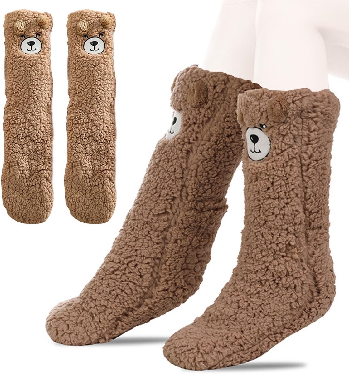 Dailygoods- Knuffelsokken met antislip - Dikke Pluizige Sokken - Huissokken Dames - Wintersokken - Cadeaus voor Vrouwen - EU 36-40