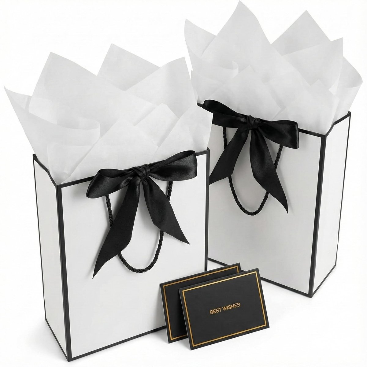 Dailygoods- Cadeautasjes Middelgroot - 2 Stuks - Papieren Cadeautasjes - Met Handvatten/Lint - 29 x 10 x 22 cm - Duurzaam/Hoogwaardig Karton - Cadeautassen