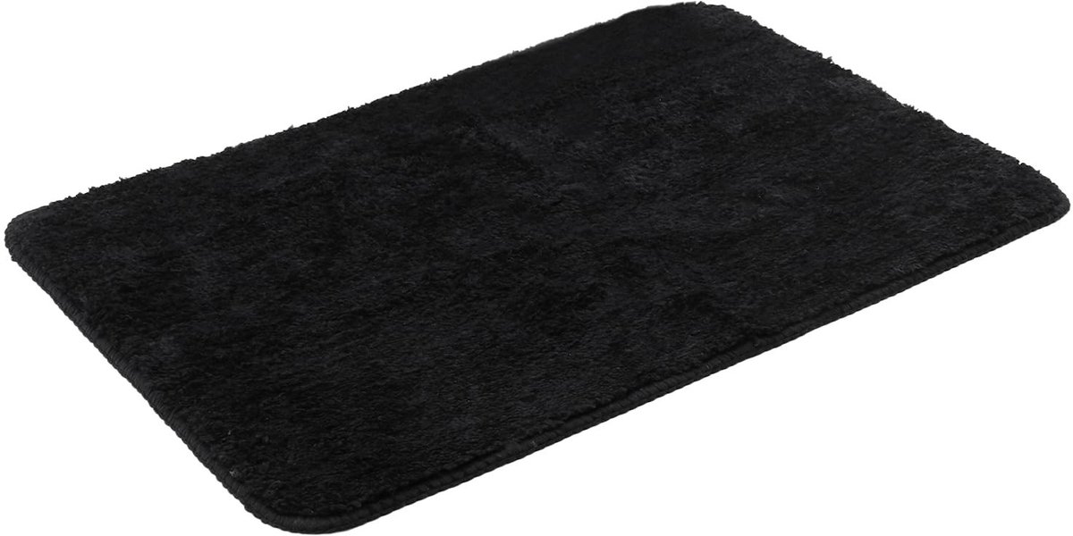 Dailygoods- Badmat Set van 3 - Badkamertapijt Zwart - 40 x 60 cm / 50 x 80 cm - Hoogpolig - Duurzaam Polyester - Zacht en Aangenaam