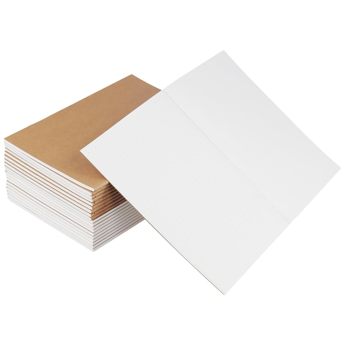 Dailygoods- Notitieboek A5 - Set van 20 stuks - 60 pagina's - Kraftpapier - Gestippelde grafiekstijl - 100gsm papierkwaliteit - Schrijfblok