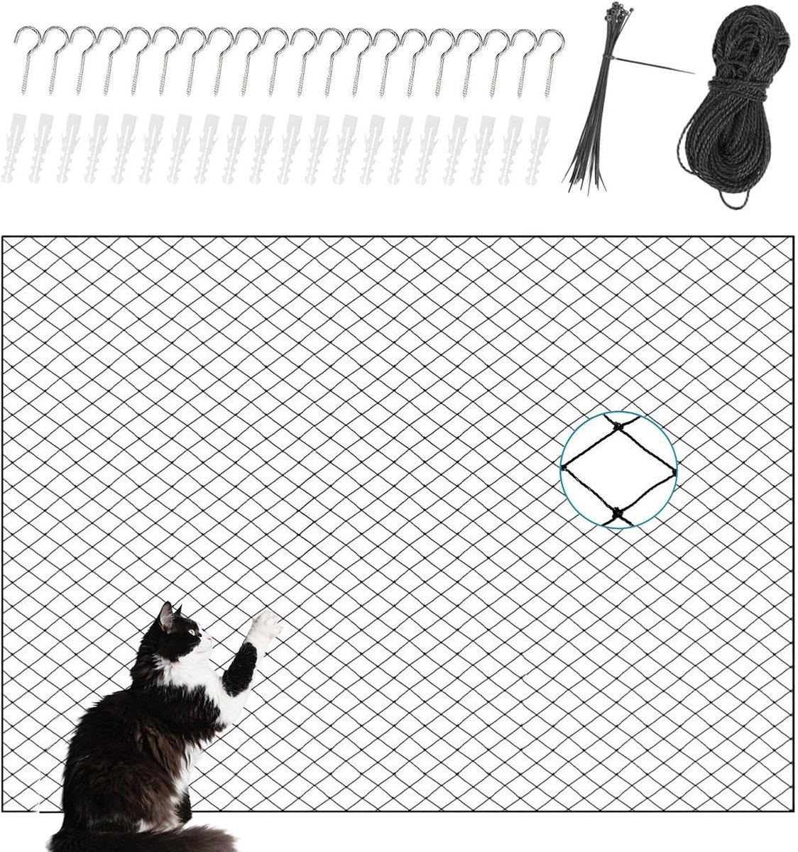 Kattennet Balkon - Veiligheidsscherm Huisdier - Veiligheid Buiten - UV-bestendig Nylon - 300x200cm - Transparant