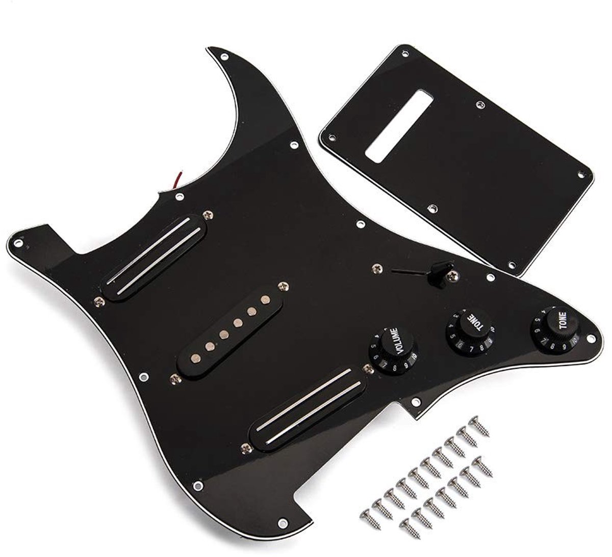Dailygoods - Zwarte 3-laags Dual Rail Pickups - Voorbedrade Slagplaten - Zwart - Elektrische Gitaar - Upgrade voor Geluid - Geschikt voor 11 Hole...