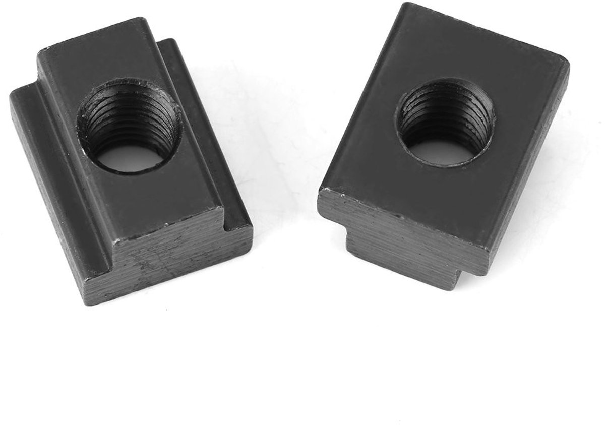 Dailygoods- T-moer Zwart Oxide Afwerking - M8/M10 Schroefdraad - 45 Staal - Hoge Hardheid - Voor T-groef-Aluminiumprofielen - 100 g Gewicht - T-groefmoer