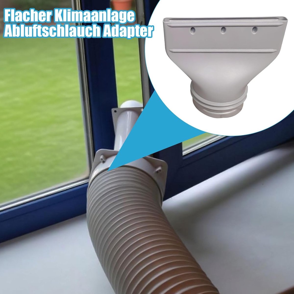 Koppelstuk Mobiele Airco Afvoerslang - voor Ø13-15cm Afvoerslang airco slang - Airco Afvoer Koppeling - Airconditioning Afvoerslang Adapter Plat - Slang Verbinding - Conditioner Uitlaatslang Connector - Accessoires voor ramen, Afzuiging, Droger – foto 4