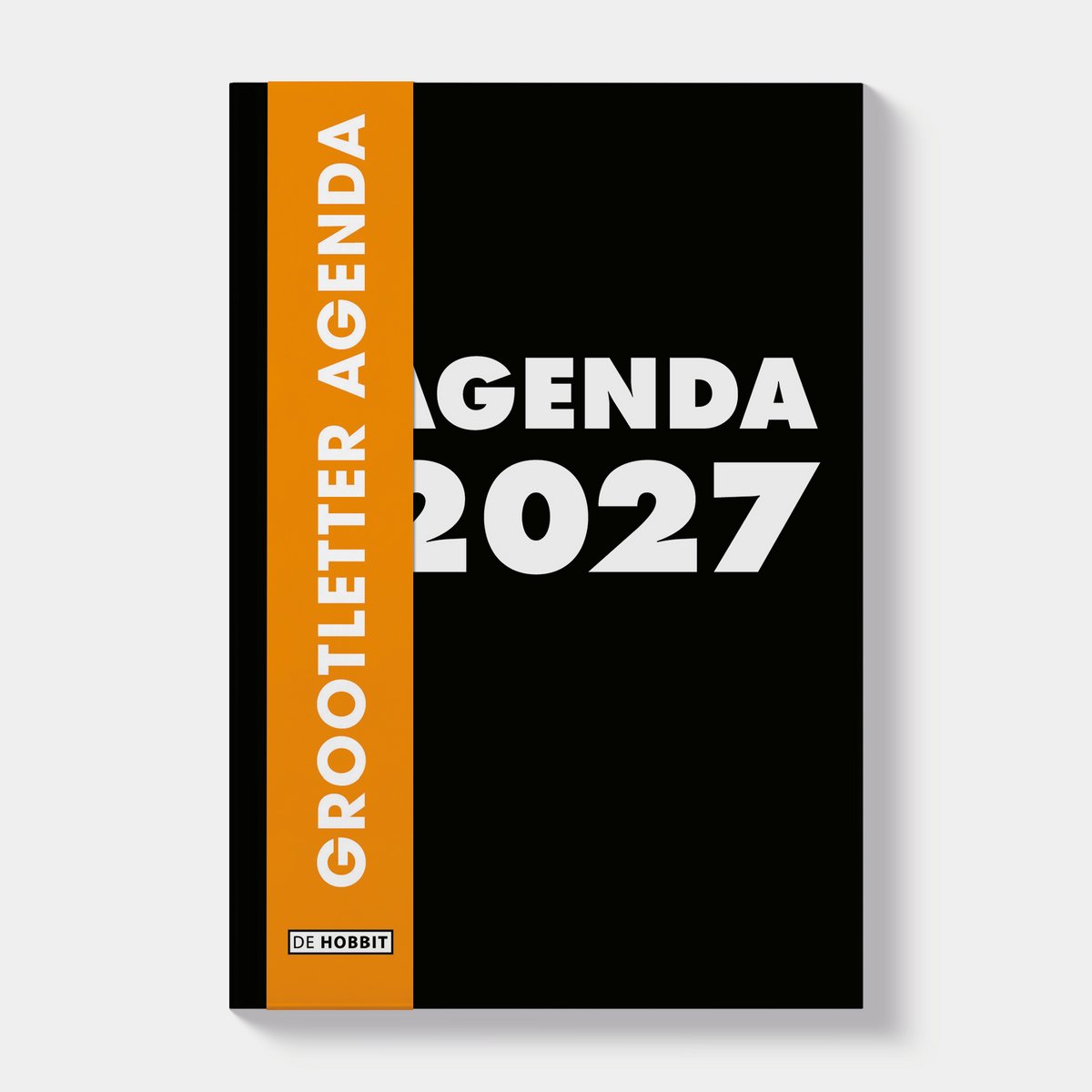 Hobbit - Grootletter Agenda 2027 - A6 (15,6 x 11 cm) - 1 week over 2 pagina's - Harde Kaft - Zwart/Wit