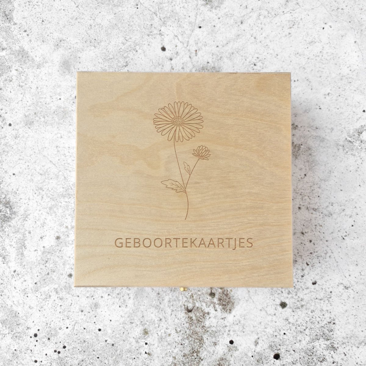 Geboortkaartjes box geboortebloem | September | Aster | Geboortekaarten bewaren | Kraamcadeau | Fien & Feau