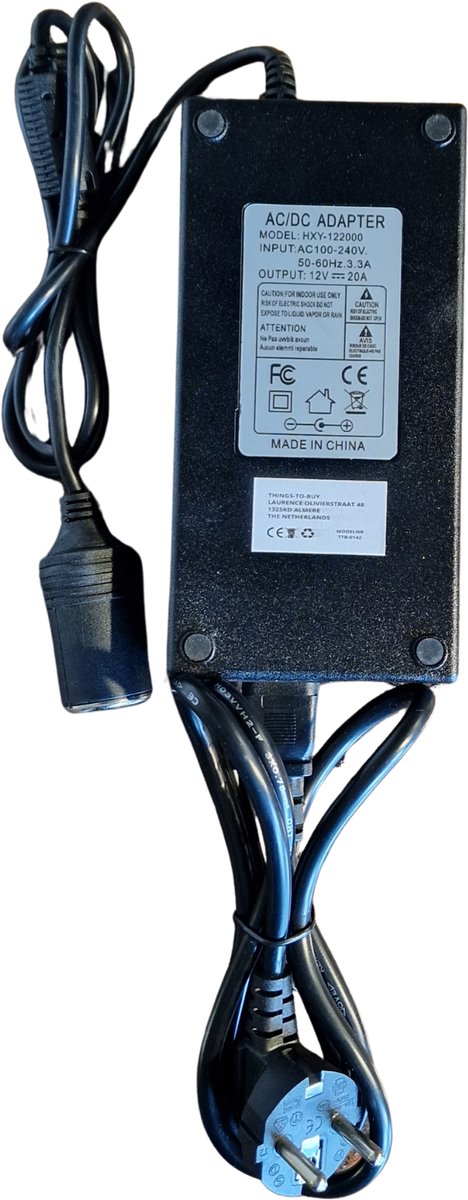 THINGS-TO-BUY – Omvormer 220V naar 12V – 20A – 240W – Compact – Voor professioneel gebruik