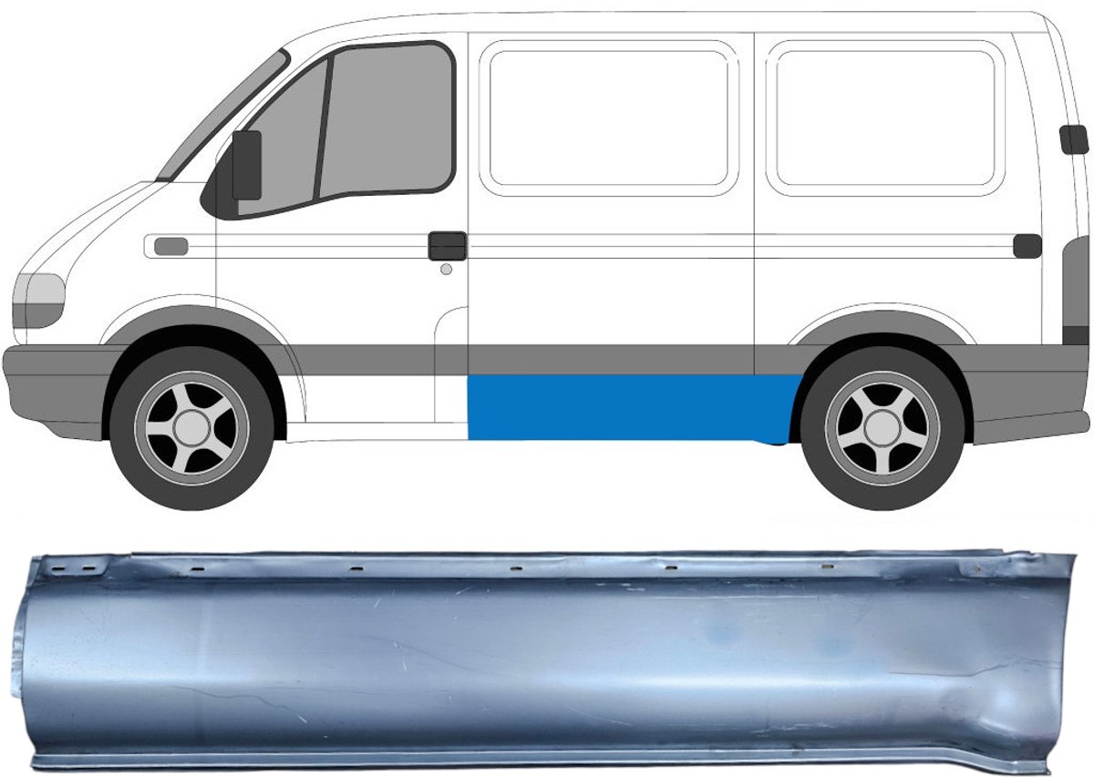 Plaatwerkdeel zijpaneel voor Opel Movano 1998-2010 / Links