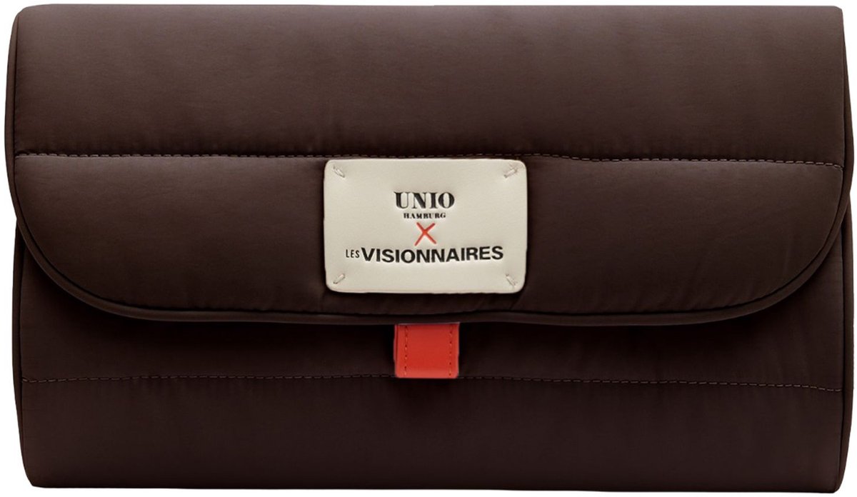 Unio Hamburg x Les Visionnaires toilettas Puffy Unio Cosmetic Bag Chocolate donkerbruin