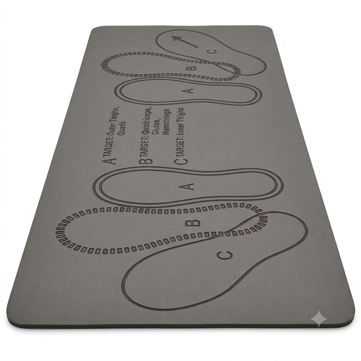 Grijze Pilates mat fitness mat unisex antislip squat mat 80 x 35 cm 0,6 cm dik voor yoga pilates squats lunges bilspier oefeningen thuis gym geweven oefenmat trainings mat functionele fitness apparatuur