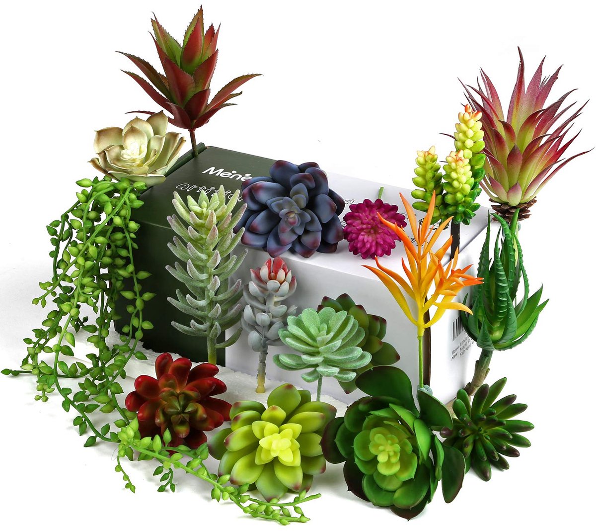 SnelShoppen - Kunstmatige Vetplanten 16 Pack - Levensechte Nep Vetplanten - Perfect voor Binnen en Buiten - Realistische Onpot Planten in Groen voor H