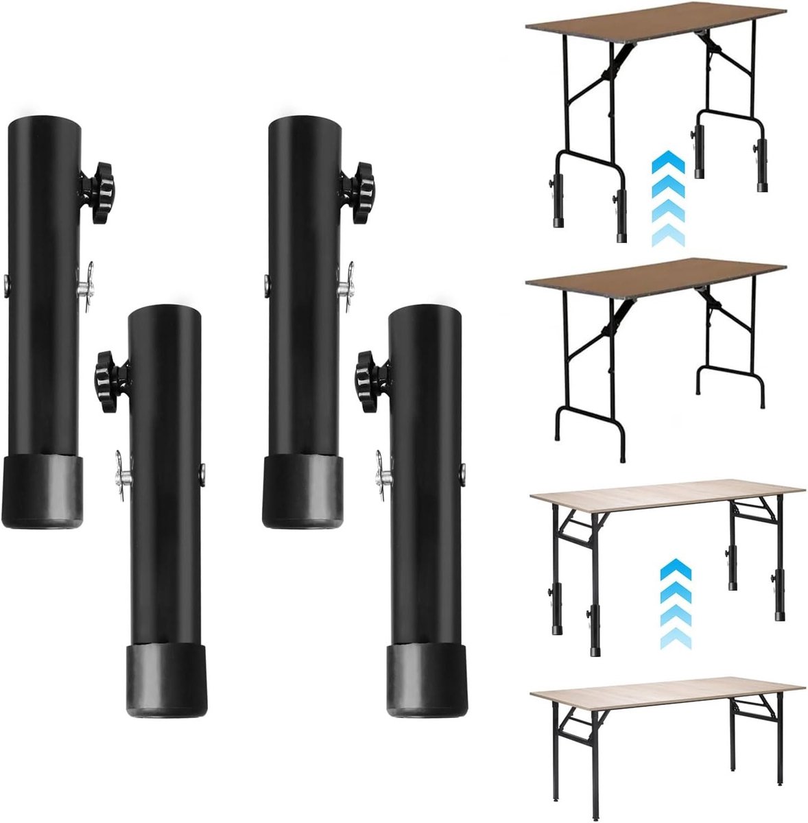 Tafelpoten Verhoger, 4 Stuks, Metalen Verlenging voor Meubels, Geschikt voor Stoelen en Tafels met Diameter Minder dan 3,5 cm