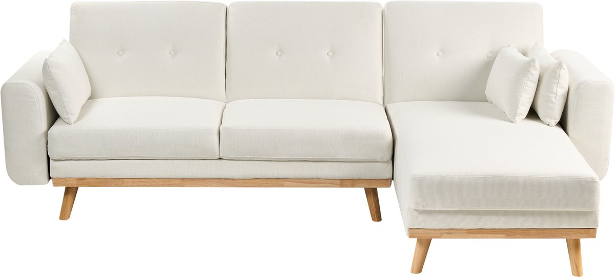 KAARINA - Hoekbank 3-zits - Wit - Linkszijdig - Polyester
