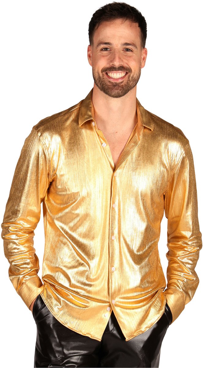Blouse Goud - Shining Star - Jaren 80 en 90 Disco - Heren
