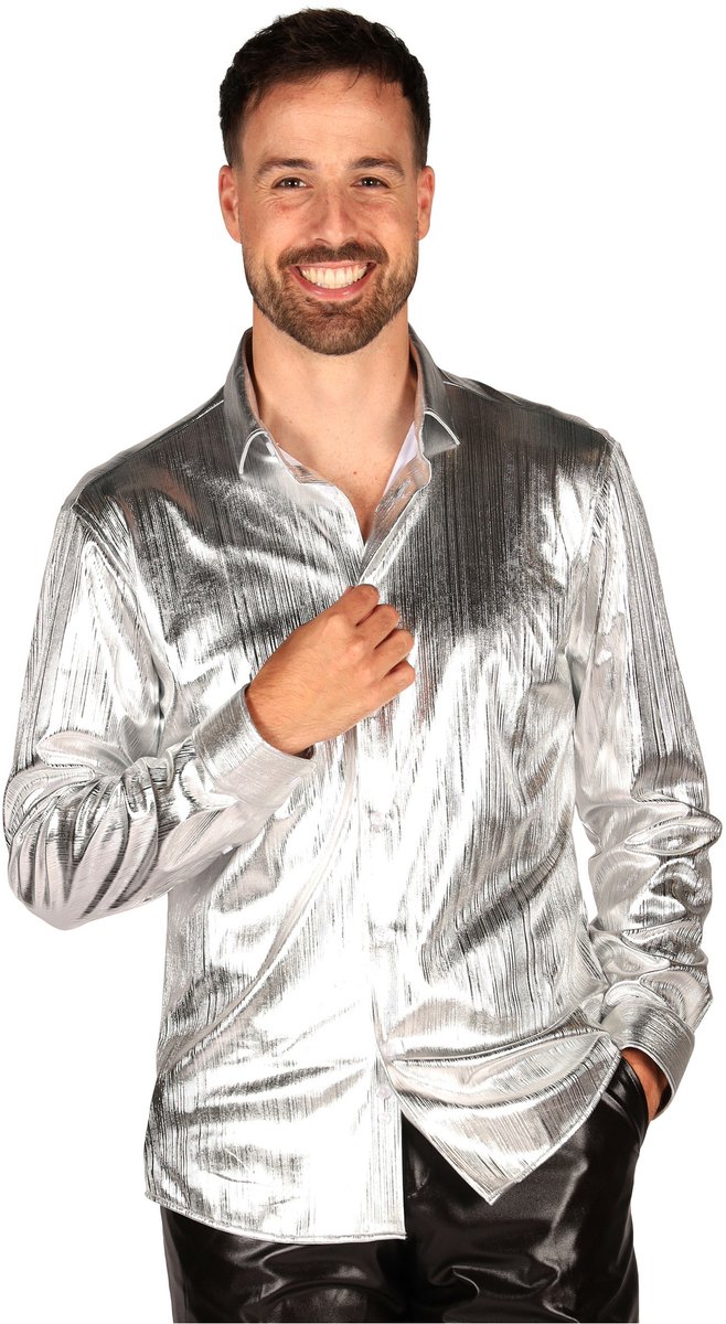 Blouse Zilver - Shining Star - Jaren 80 en 90 Disco - Heren
