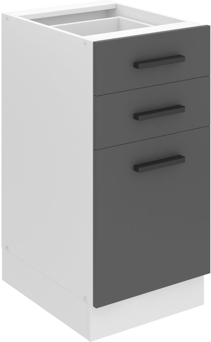 BELINI Keukenonderkast SDSZ 40 cm met Laden - Zilver Mat