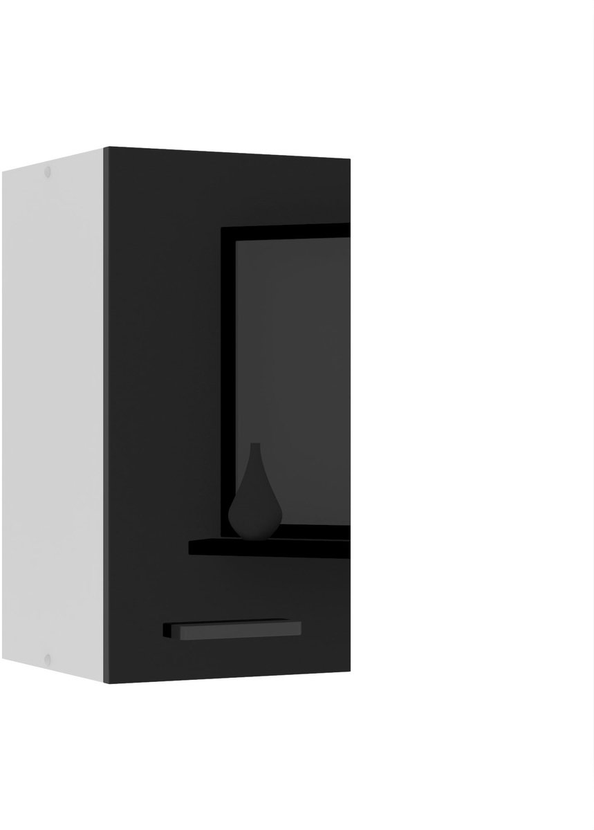 BELINI Hangkast SG 30 cm met 1 Deur - Zwart Hoogglans