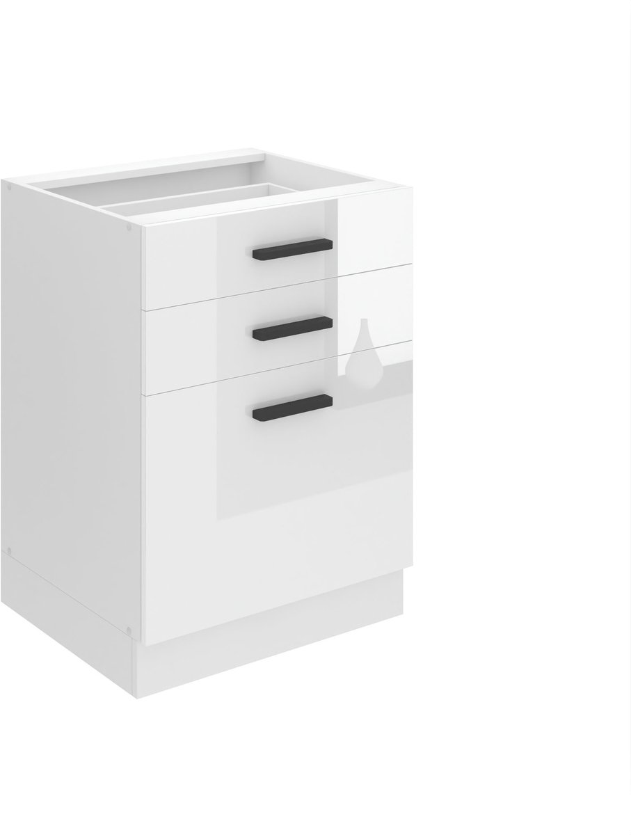 BELINI Keukenonderkast SDSZ 60 cm met Laden - Wit Hoogglans