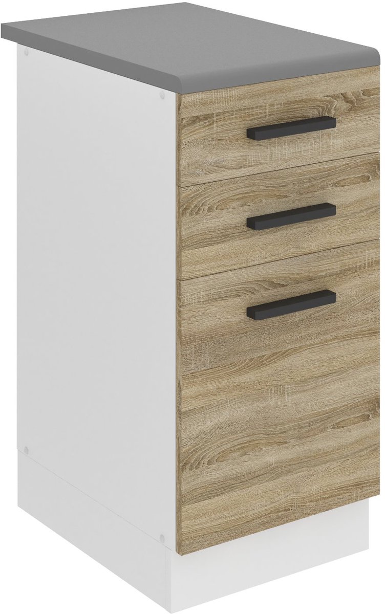 BELINI Keukenonderkast SDSZ 40 cm met Laden met Werkblad - Sonoma Eiken