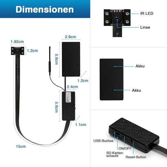 ZRNS® Verborgen Camera - Spy Cam - Compacte Mini Camera - Beveiligingscamera - Spionagecamera Met Bewegingsdetectie - 4K van zrns — afbeelding 3