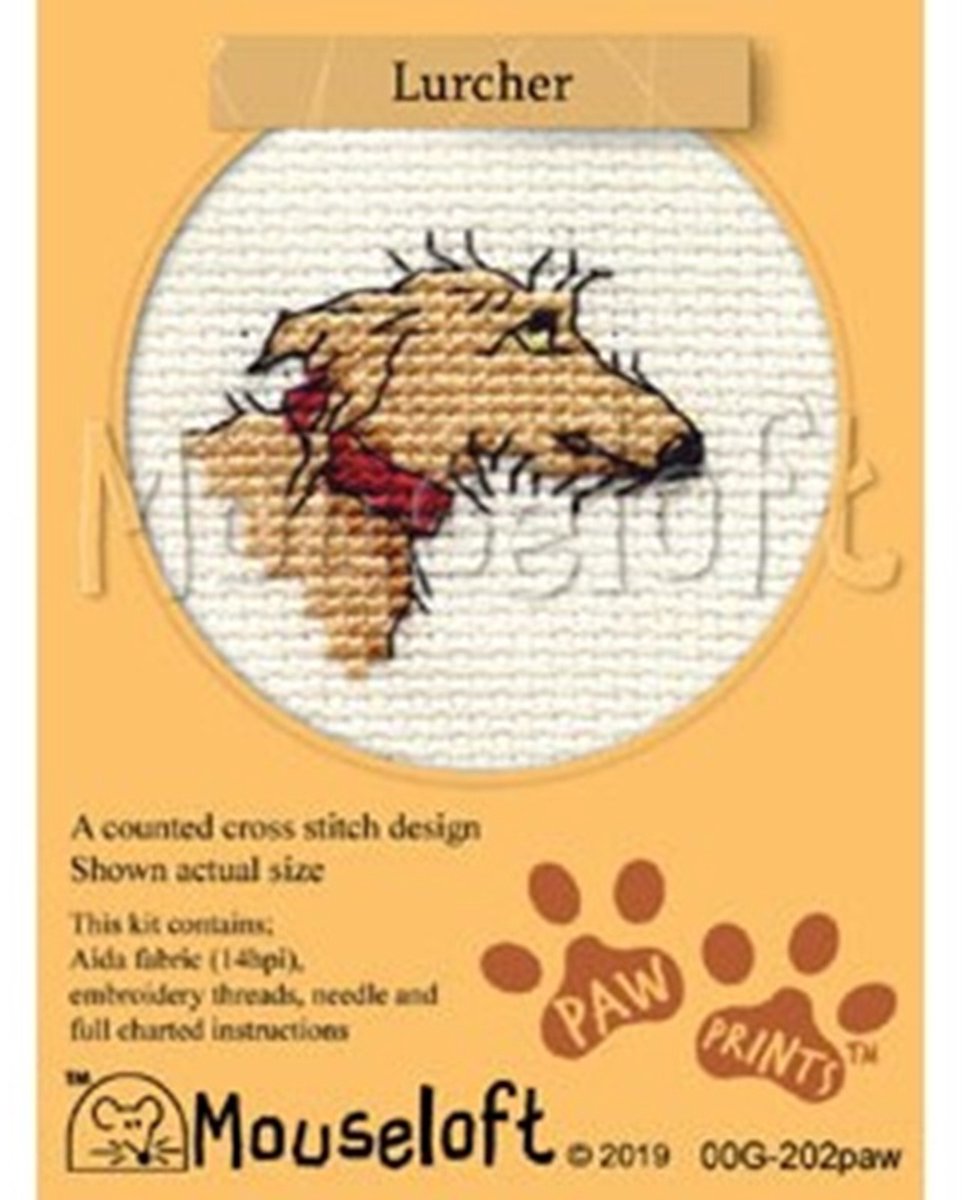 Mouseloft mini borduurpakketje Lurcher