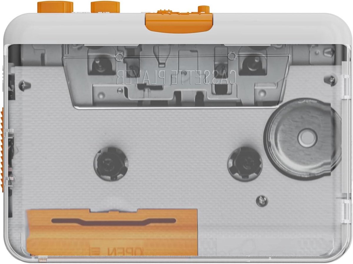 Draagbare Cassette Speler - MP3 Converter - Muziek Archiveren - USB naar MP3 - Compact Formaat - Transparant