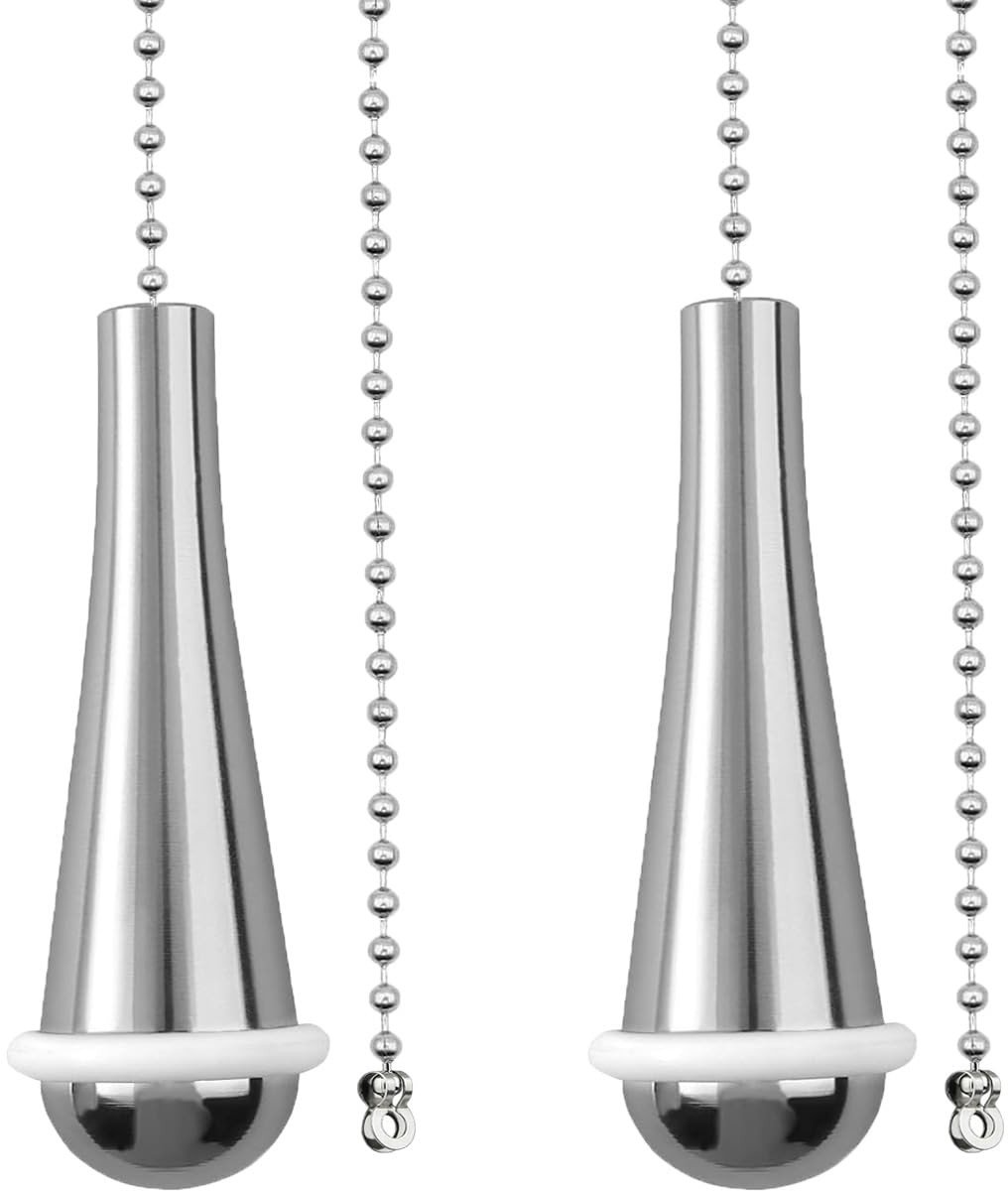 Badkamertrekschakelaar met druppelvormige handgreep en 150 cm lange kogelketting voor plafondlampen en verlichting in de badkamer