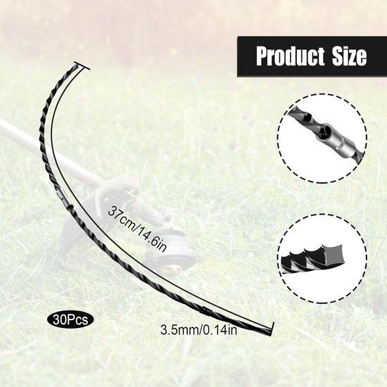 Extra sterke snijdraad voor grasmaaier, spoel draad voor bosmaaier, 37 cm × 3.5 mm, geschikt voor AFS 23-37, ideaal voor tuinonderhoud en grastrimmen — afbeelding 3