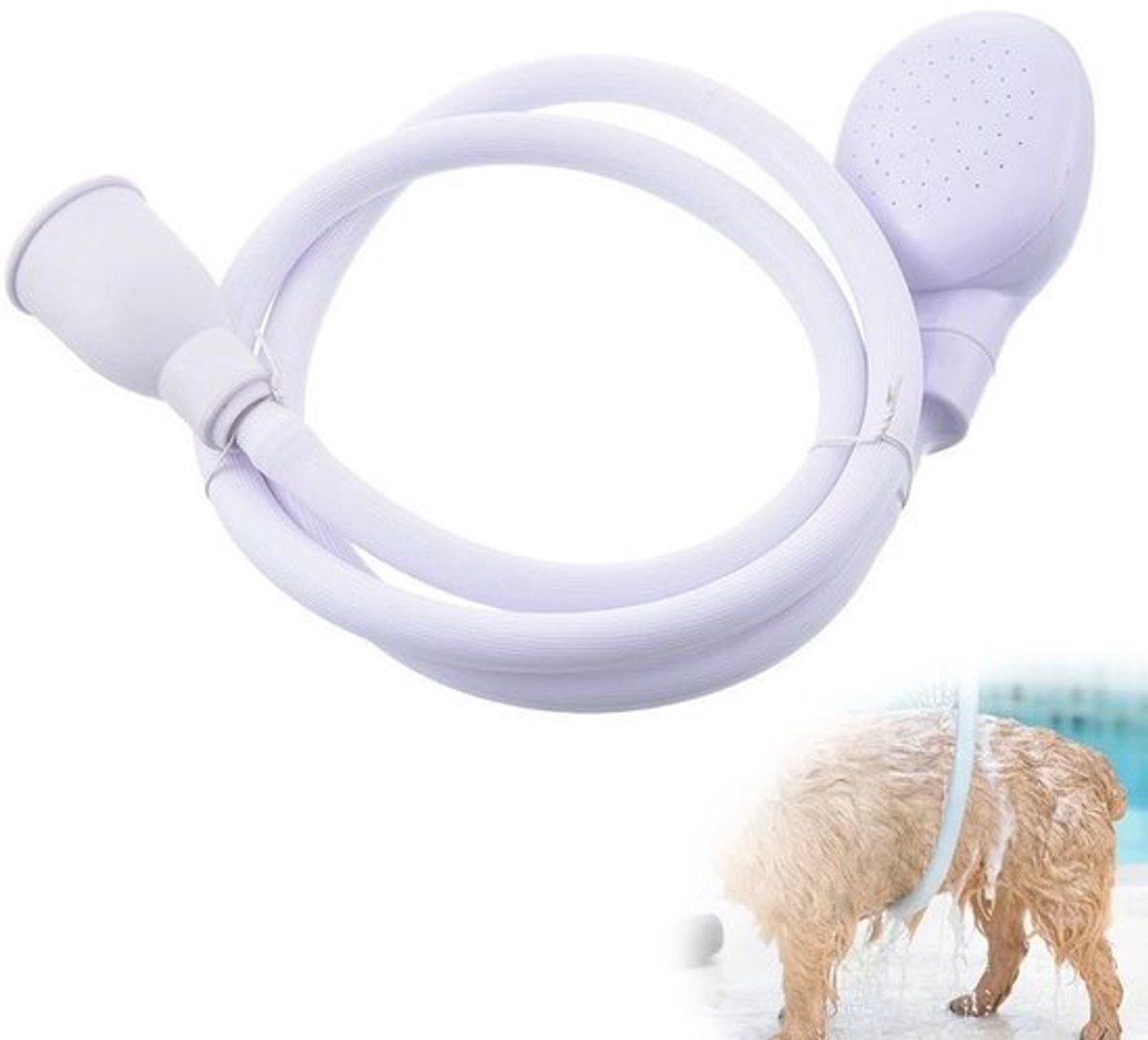 Douchekop voor Huisdieren - Duurzaam ABS - Doucheslang - Eenvoudige Aansluiting - Geschikt voor Honden/Katten - Efficiënte Waterafvoer