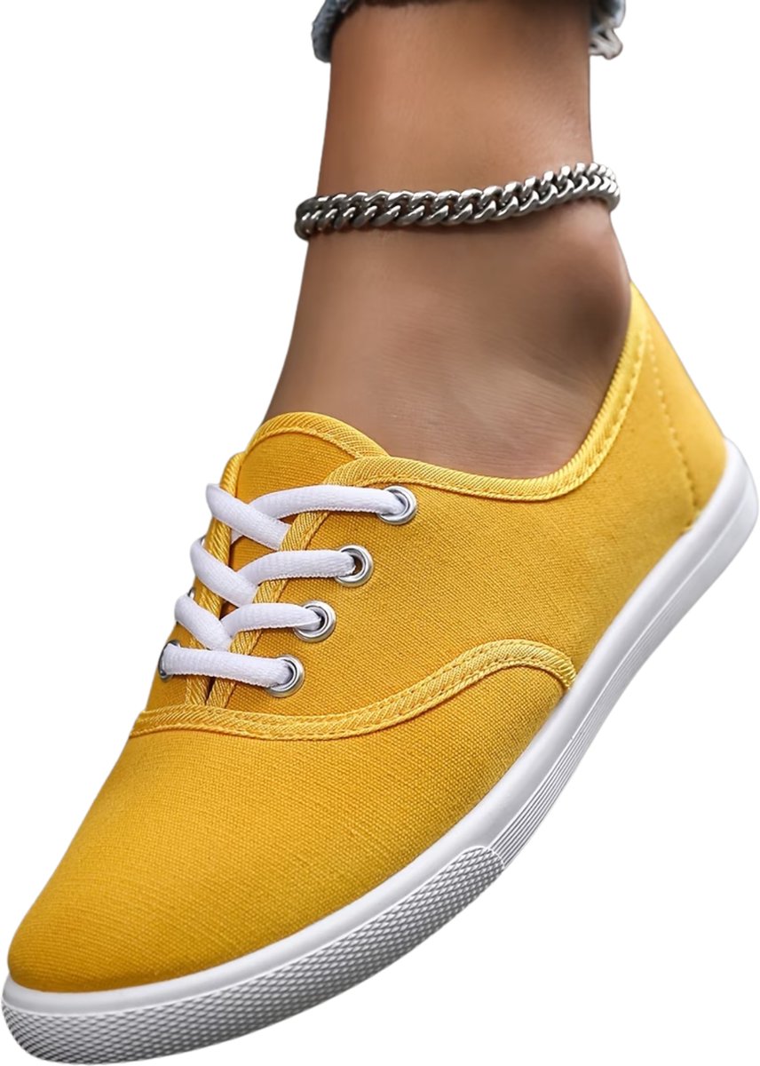 Currero Schoenen Dames Sneakers Comfortabel Slippers Casual Volwassenen 34 Geel