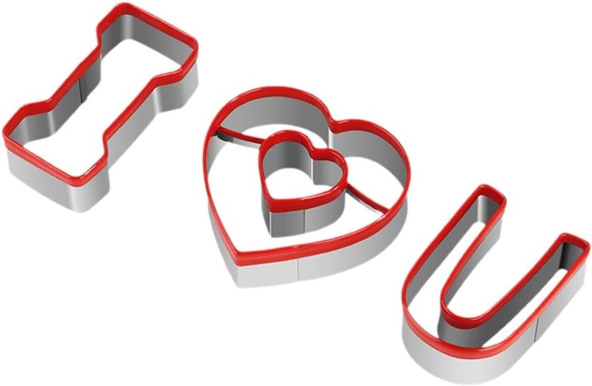 Set van 3 RVS Hartvormige Uitsteekvormen - Ideaal voor Bakken, Decoreren en Creatief Koken