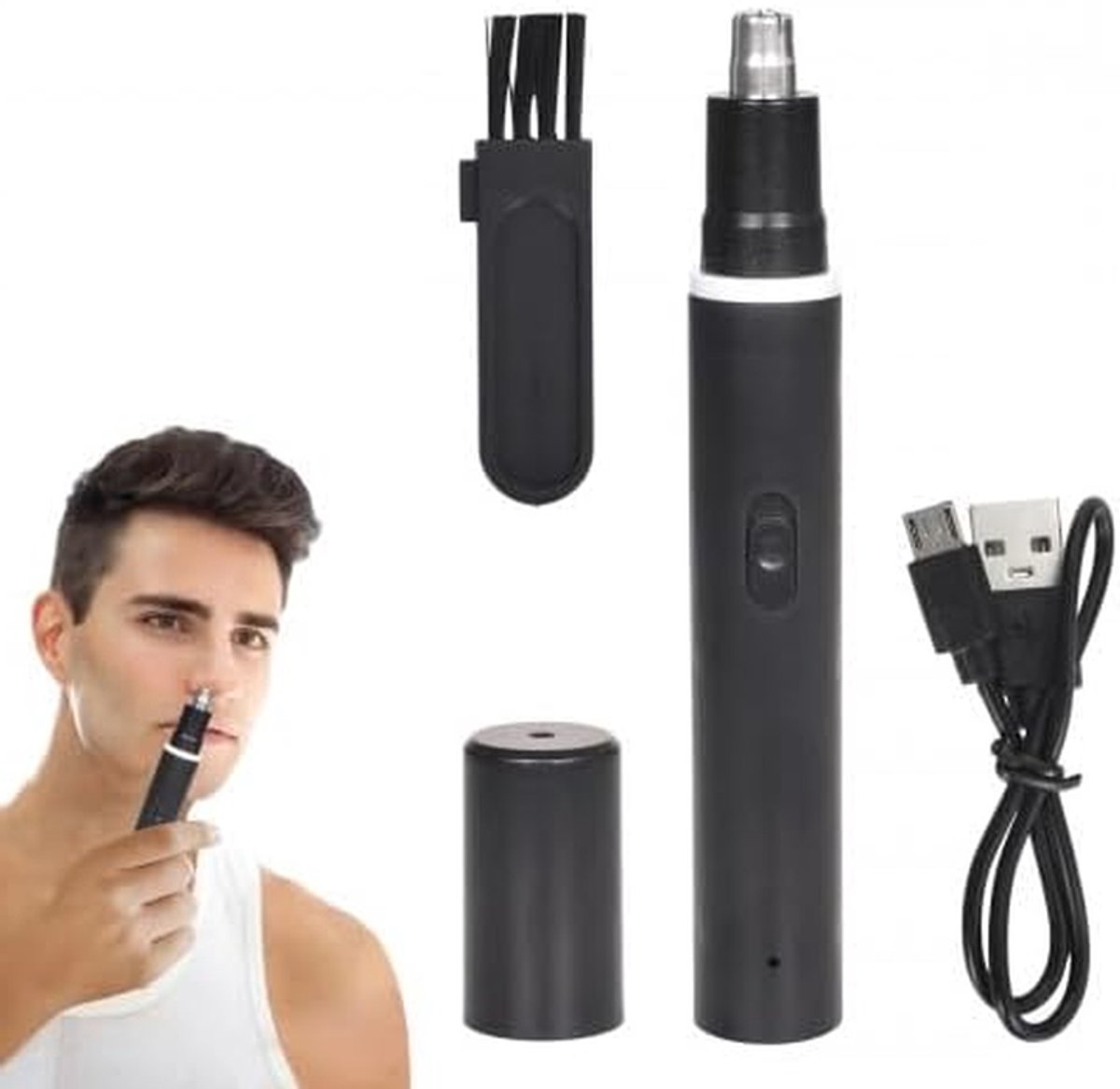 Neushaartrimmer Mannen - Neus Oor Trimmer - Verzorgd Uiterlijk - Pijnloos En Veilig - USB Oplaadbaar - Zwart