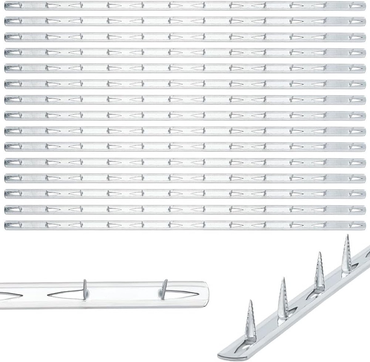 30 Stuks 15.7 Inch Meubelmetaal Lijmstroken, Gegalvaniseerde Lijmstroken met Transparante Rubberstrip voor Meubels, Stoelen en Banken