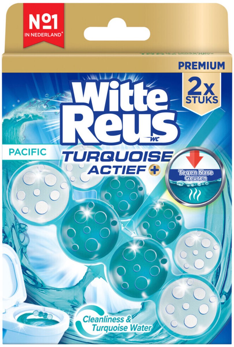 Witte Reus Toiletblok Turquoise Actief 2 stuks
