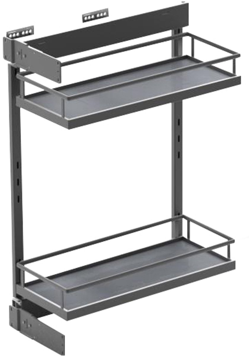 Uittrekframe voor smalle keukenkast 200 mm Antraciet | Per Stuk