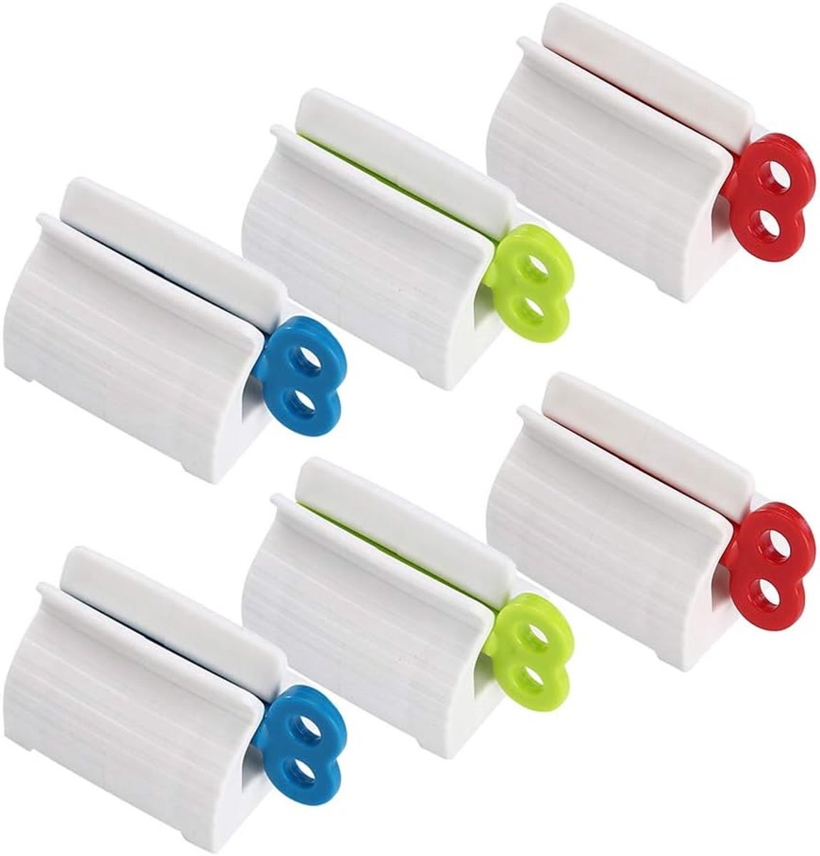 Multifunctionele Tandpasta Dispenser met 6 Rollen, Squeegee en Houder voor Crème en Pasta, Ideaal voor Badkamerorganisatie en Hygiëne