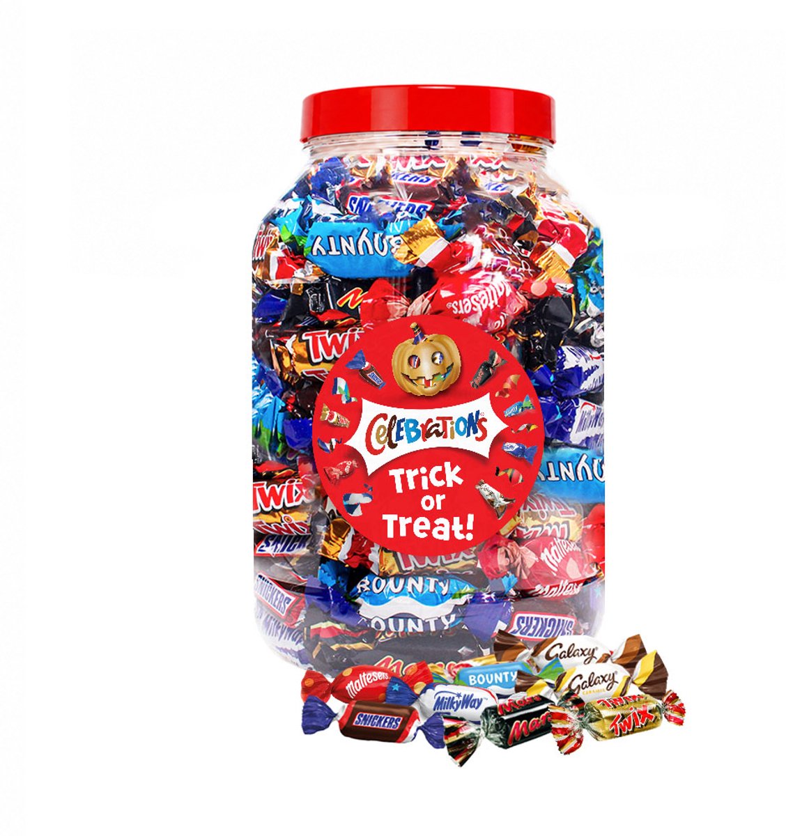 Mars Celebrations chocolademix "Trick or Treat!" - chocolade voor Halloween - Mars, Snickers, Twix, Bounty, Maltesers, Galaxy & MilkyWay - 1200g