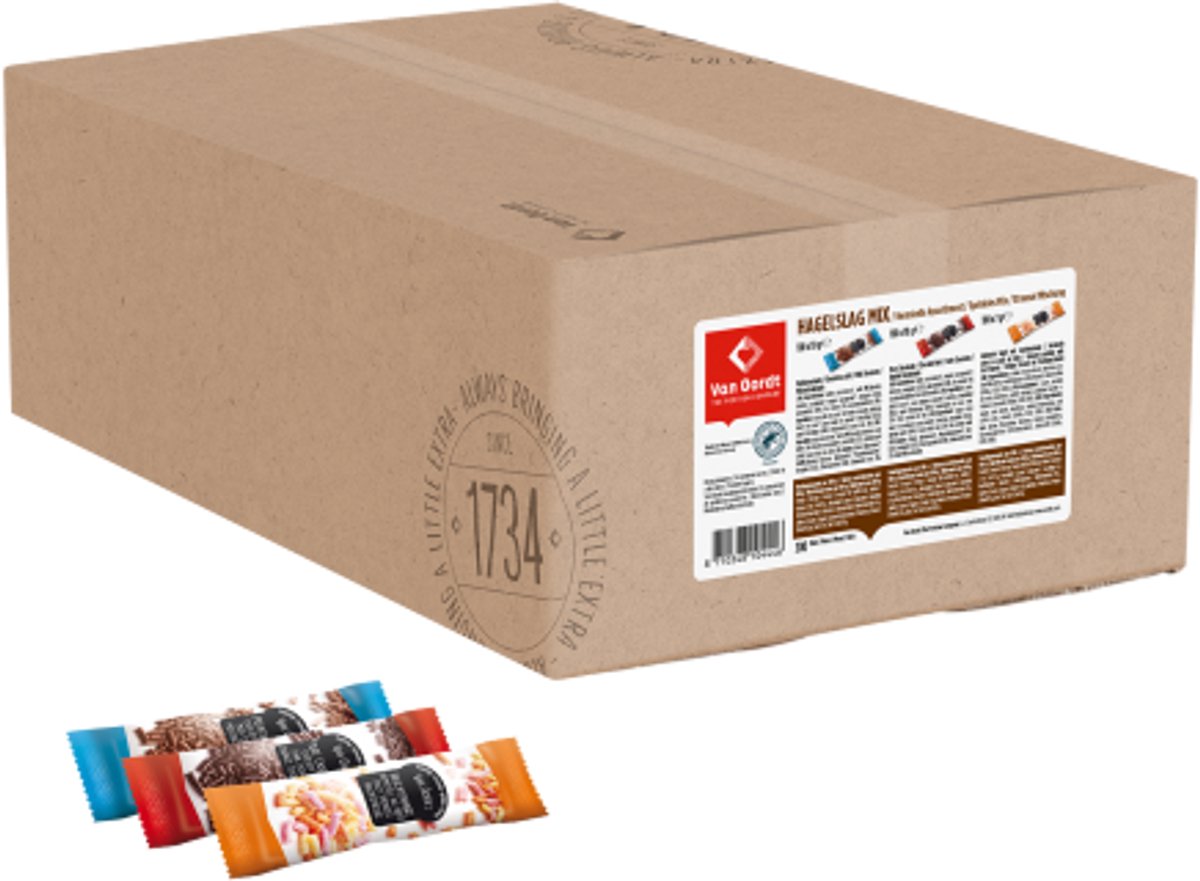 Van Oordt Hagelslag assorti - Sticks kleinverpakking - 300 x 10 gram