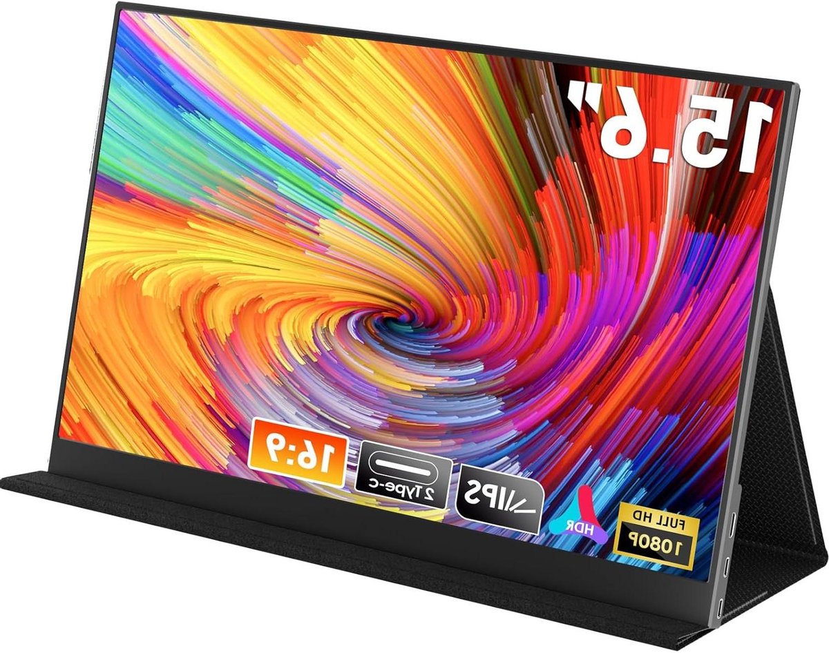 Draagbare Monitor - Extern Scherm - Werk Efficiëntie - FHD IPS Beeld - 15.6 Inch - Zwart