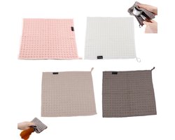 4 stuks - Veelkleurige keukendoeken - katoenen vaatdoeken - schoonmaakdoeken voor koffiezetapparaten - keukenstofdoeken - wafelpatroon - zwart - 30 cm x 30 cm - geschikt voor het afvegen van aanrechtbladen en kopjes