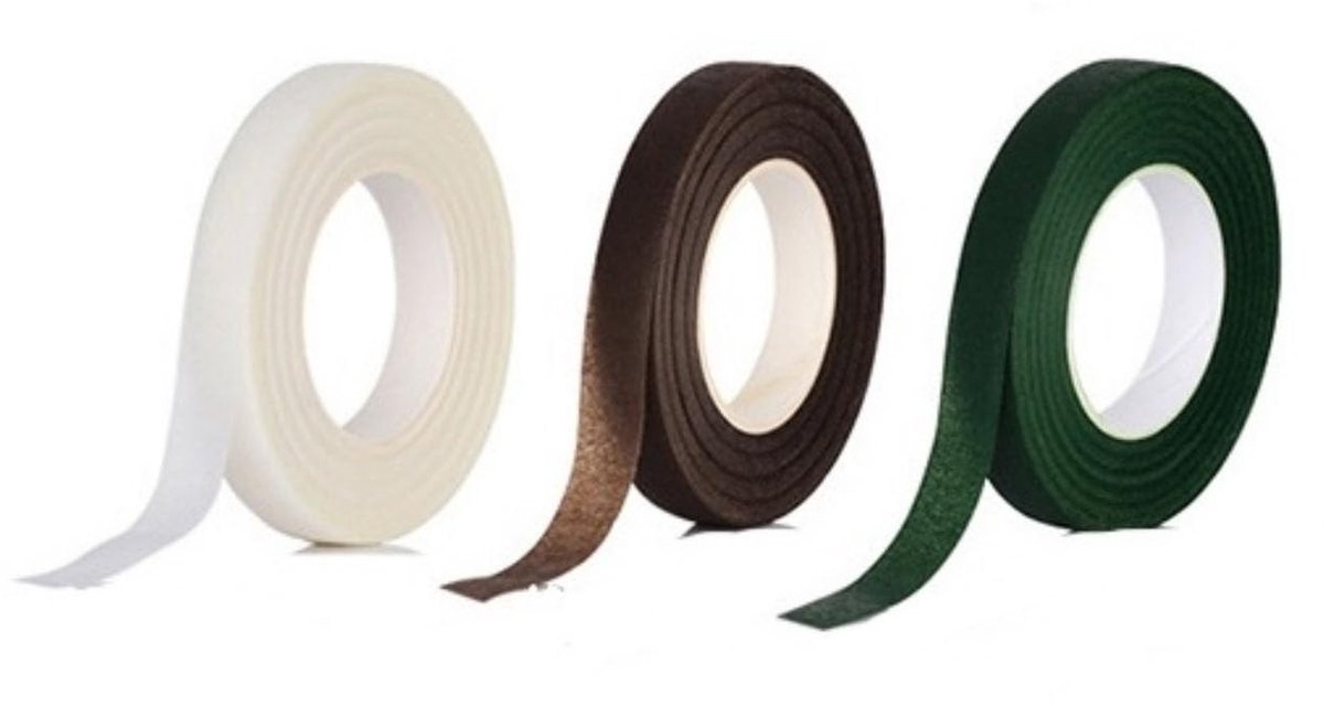 Zelfklevende Bloemist Tape - 3 Rollen - Perfect voor Bloemenboeketten, Creatieve Klussen en Tuinieren