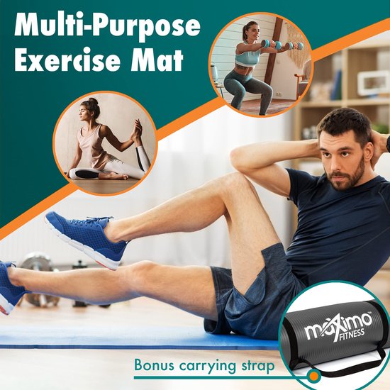 Dikke premium yogamat - 183 cm lang x 60 cm breedte x 12 cm (12 mm) - multifunctioneel gebruik - perfect voor yoga pilates gym sit-ups en stretchen. van Ocilion — afbeelding 4