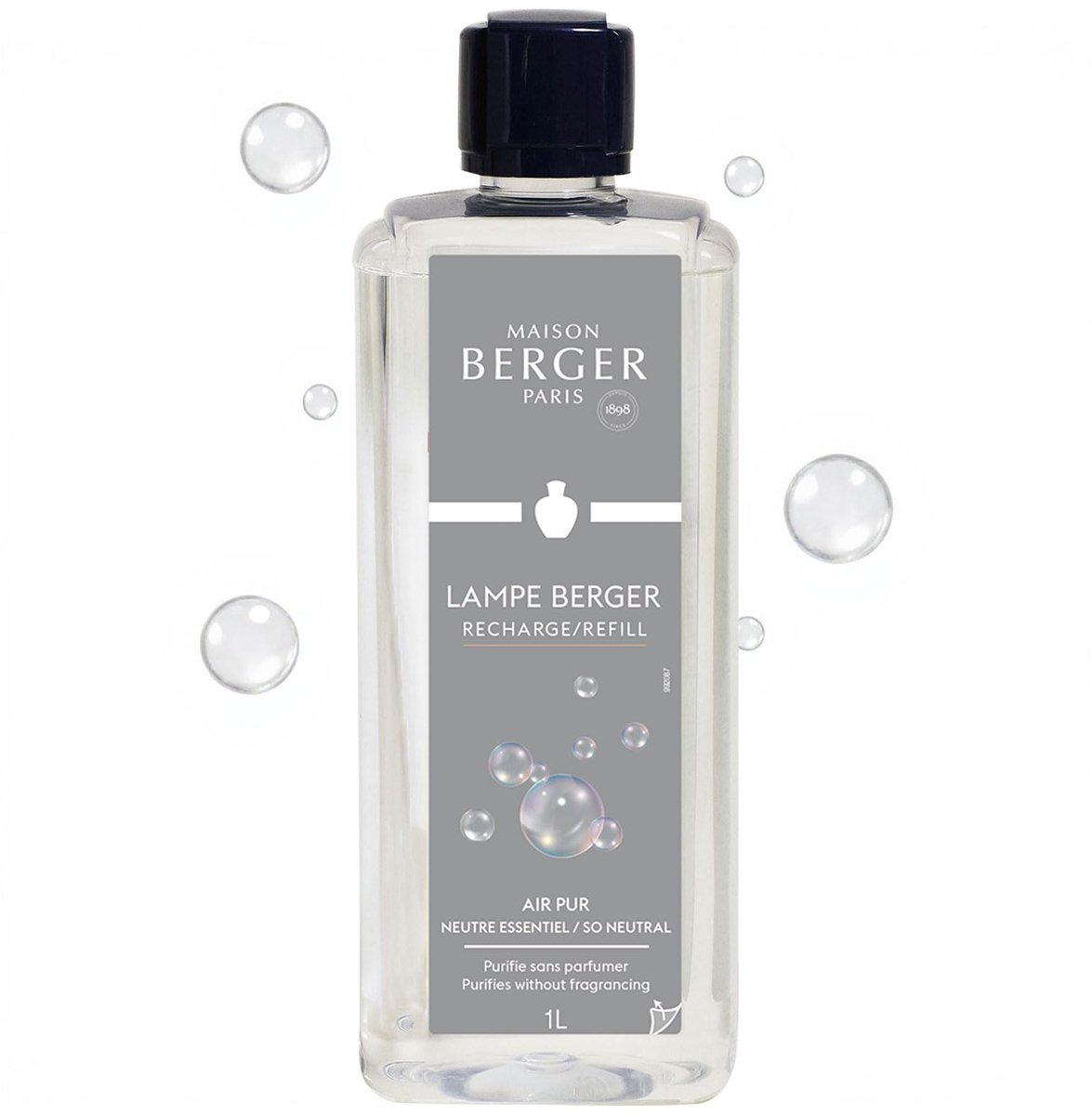 SnelShoppen - Lamp Berger Navulling Luchtzuiverend - Reinigt de Lucht Zonder Geur - 1 Liter Neutrale Essentie - Voor Optimale Branders - Ideaal Voor T