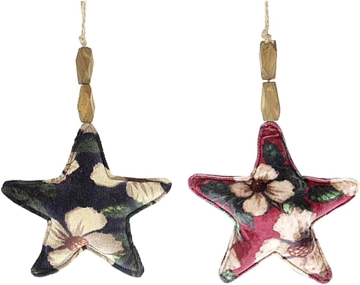 Decoratieve Ster Kerstmis 18 cm in Rood of Zwart/Groen - Raamdecoratie, Deurdecoratie en Adventskrans Versiering