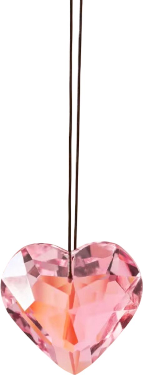 45 mm Hartvormig Kristallen Prisma Hanger – Zonnevanger, Regenboogmaker, Kristallen Windgong, Raamhanger, Suncatcher, Glas Prisma voor Knutselen & Woondecoratie - Roze